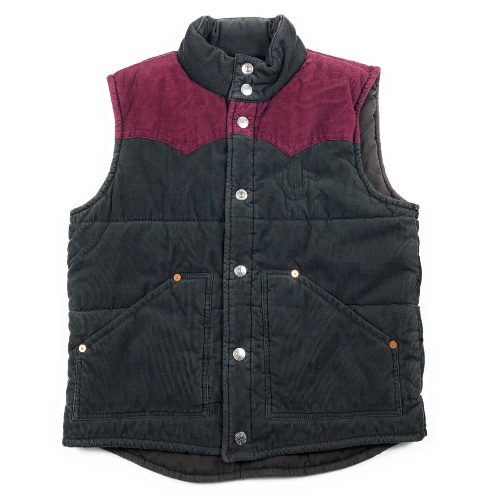 True Religion Carter Corduroy Gray Puffer Vest